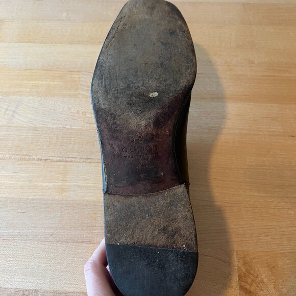 Men's GUCCI Cap Toe Black Leather Oxford - Size 9 - Picture 6 of 12